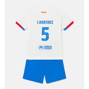 Barcelona Inigo Martinez #5 Gostujuci Dres za Dječji 2023-24 Kratak Rukavima (+ kratke hlače)